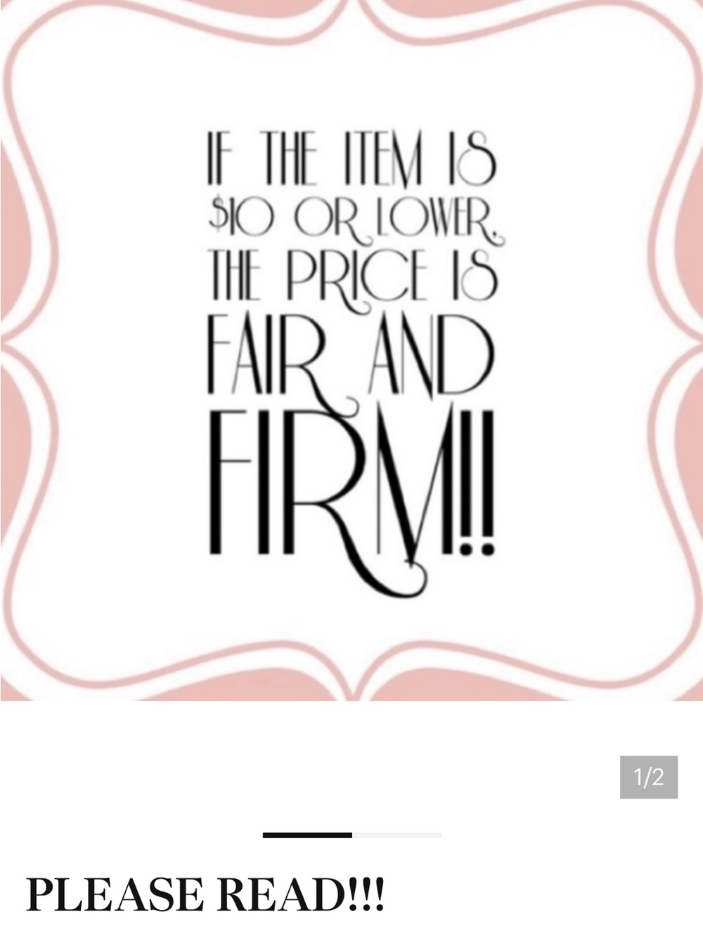 Fair and Firm price $10& under